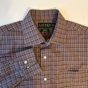 New Lauren Ralph Lauren Men’s 16.5 Non Iron Classic Fit Plaid Button Down Shirt